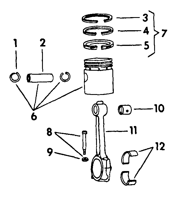 Connecting Rods And Pistons Diagram and Parts List for CUB185  Cub Cadet Lawn Tractor